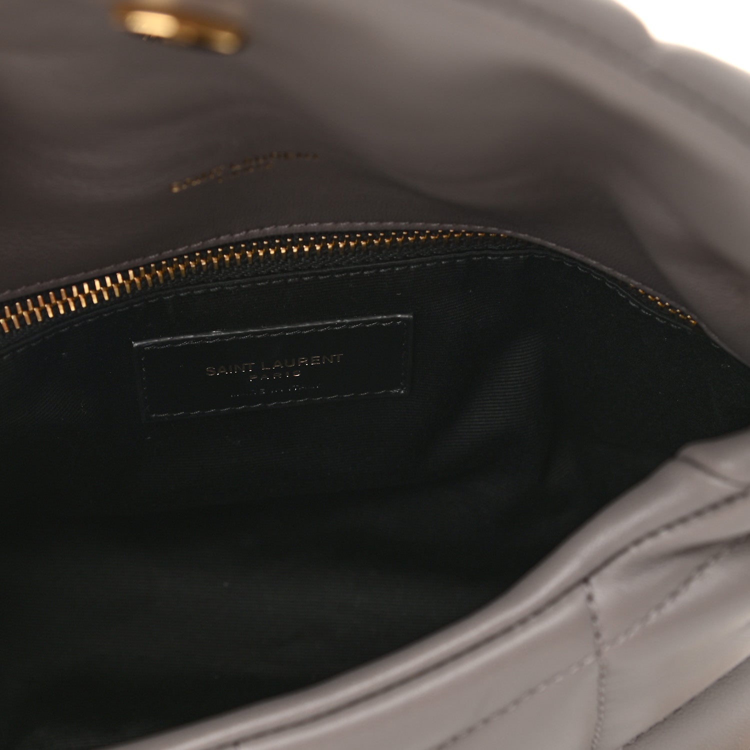 Saint Laurent Lambskin Quilted Toy Loulou Puffer Monogram Chain Satchel Fog 6 of 8