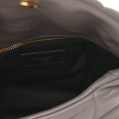 Saint Laurent Lambskin Quilted Toy Loulou Puffer Monogram Chain Satchel Fog 6 of 8