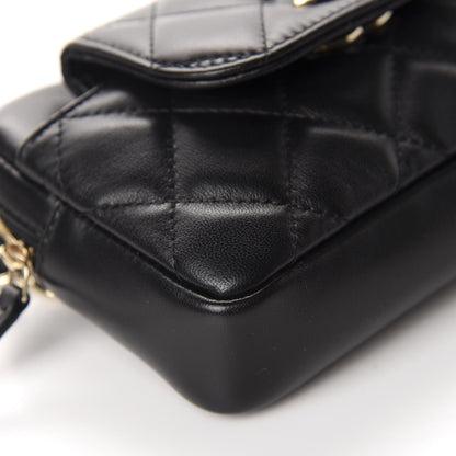 Chanel Lambskin Quilted Waist Bag Black 7 of 12