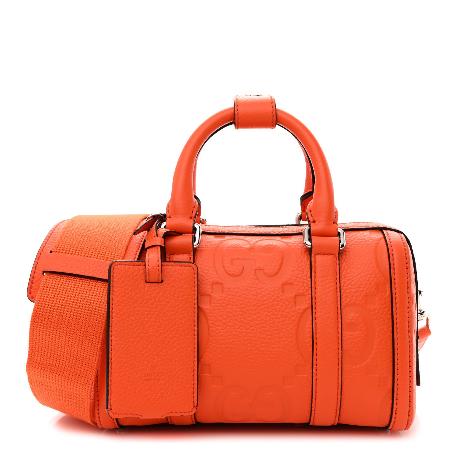 Gucci Piuma Calfskin Jumbo GG Embossed Mini Duffle Bag Good Orange 1 of 10