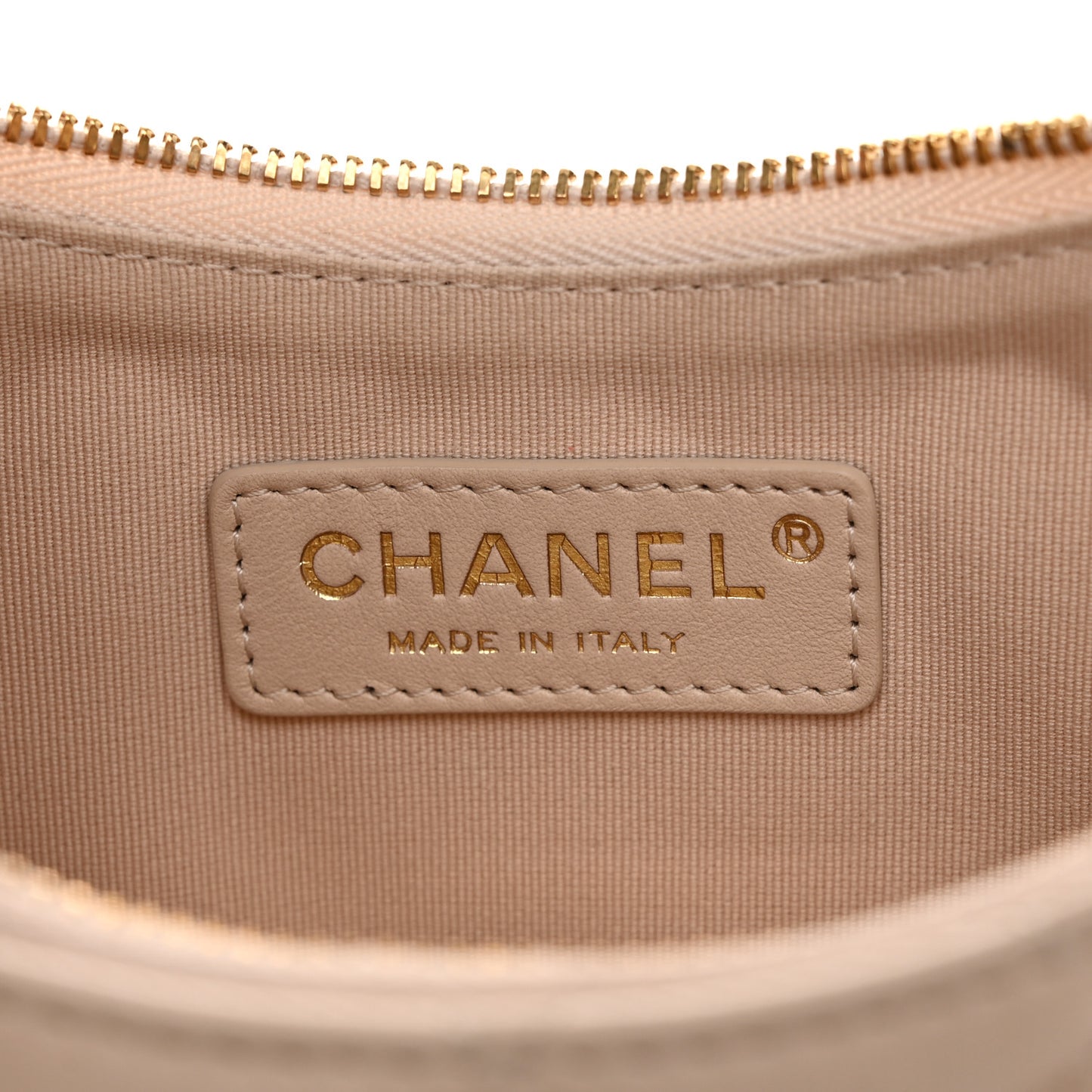 Lambskin Quilted Small Hobo Bag Light Beige