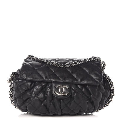 Chanel Washed Lambskin Quilted Medium Chain Around Messenger Black 1 of 15