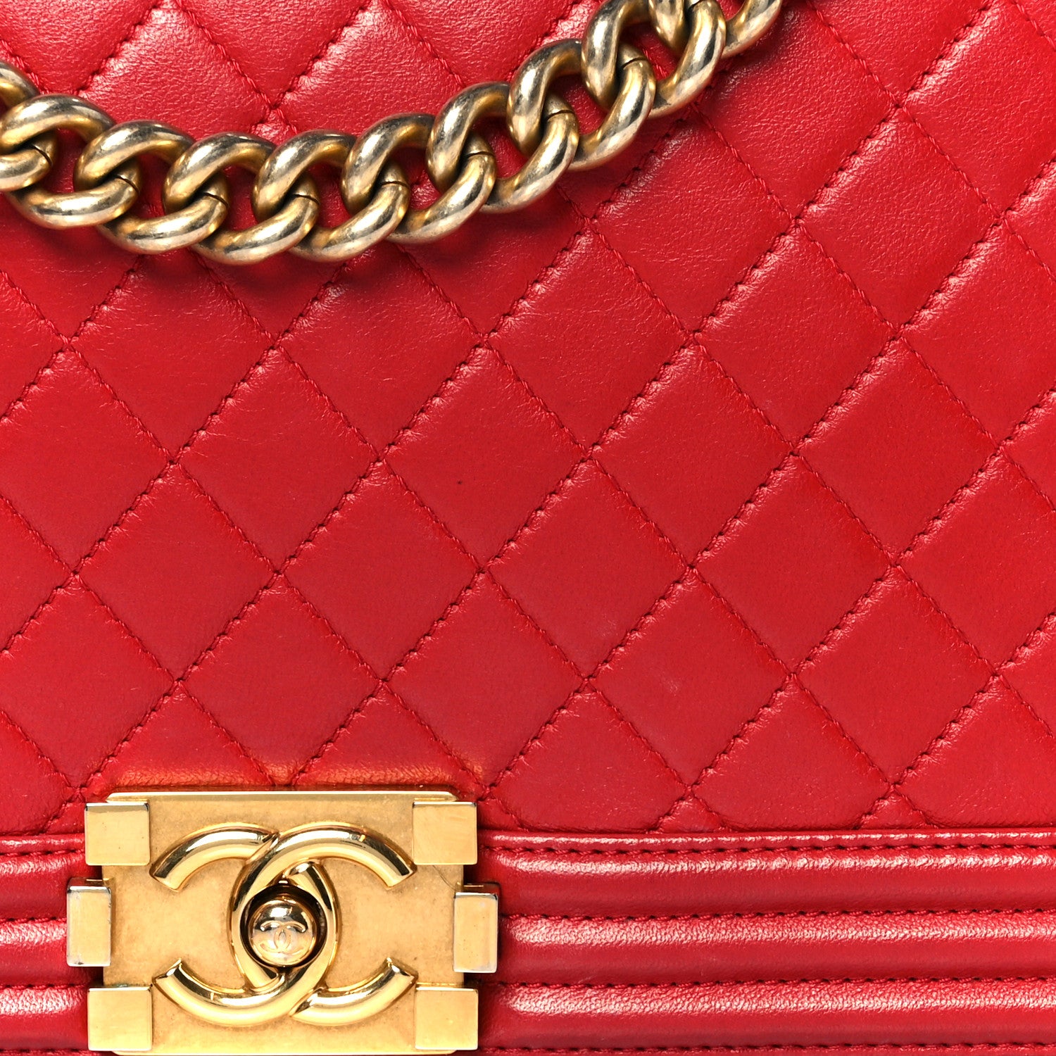 Chanel Lambskin Quilted New Medium Boy Flap Red 8 of 10