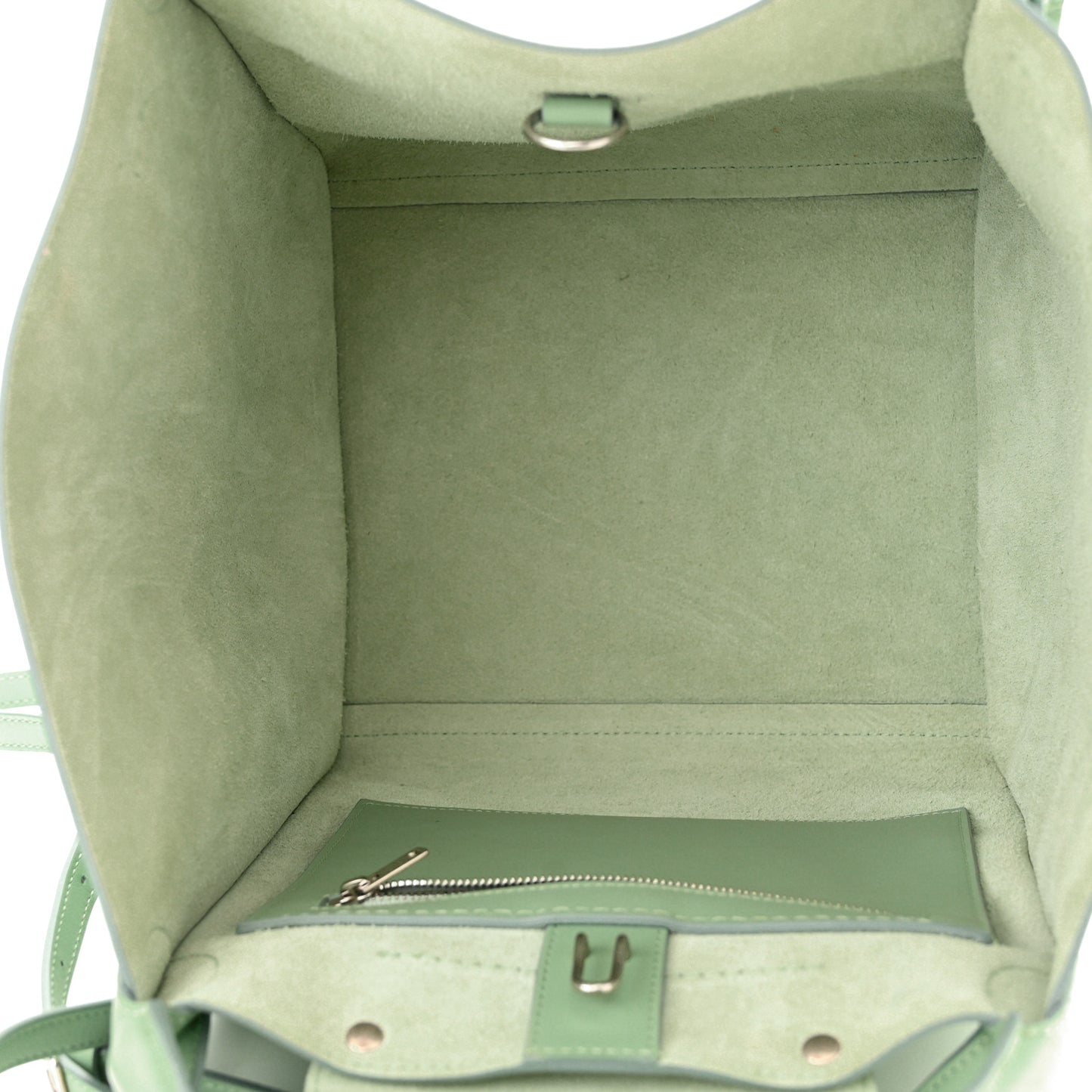Supple Grained Calfskin Long Strap Small Big Bag Almond