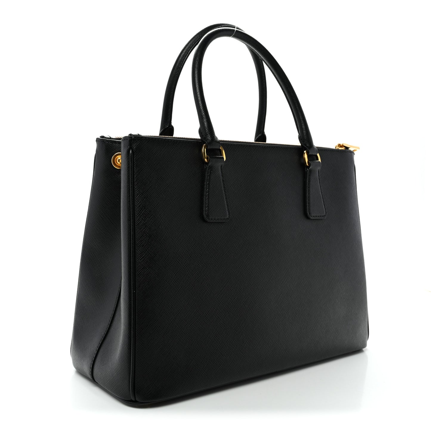 Saffiano Lux Large Galleria Double Zip Tote Black