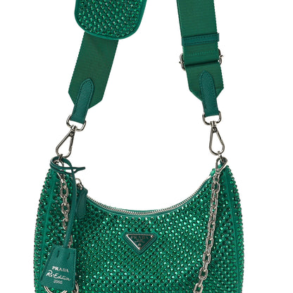 Prada Satin Crystal Re-Edition 2005 Shoulder Bag Mango 7 of 9