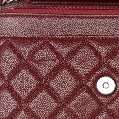Chanel Caviar Quilted Wallet on Chain WOC Burgundy 13 of 13