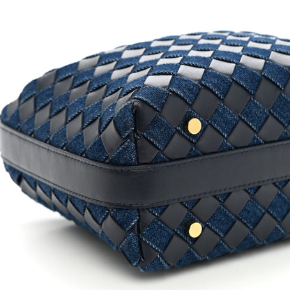 Bottega Veneta Nappa Denim Intrecciato Mini Wallace Abyss Indigo 9 of 10