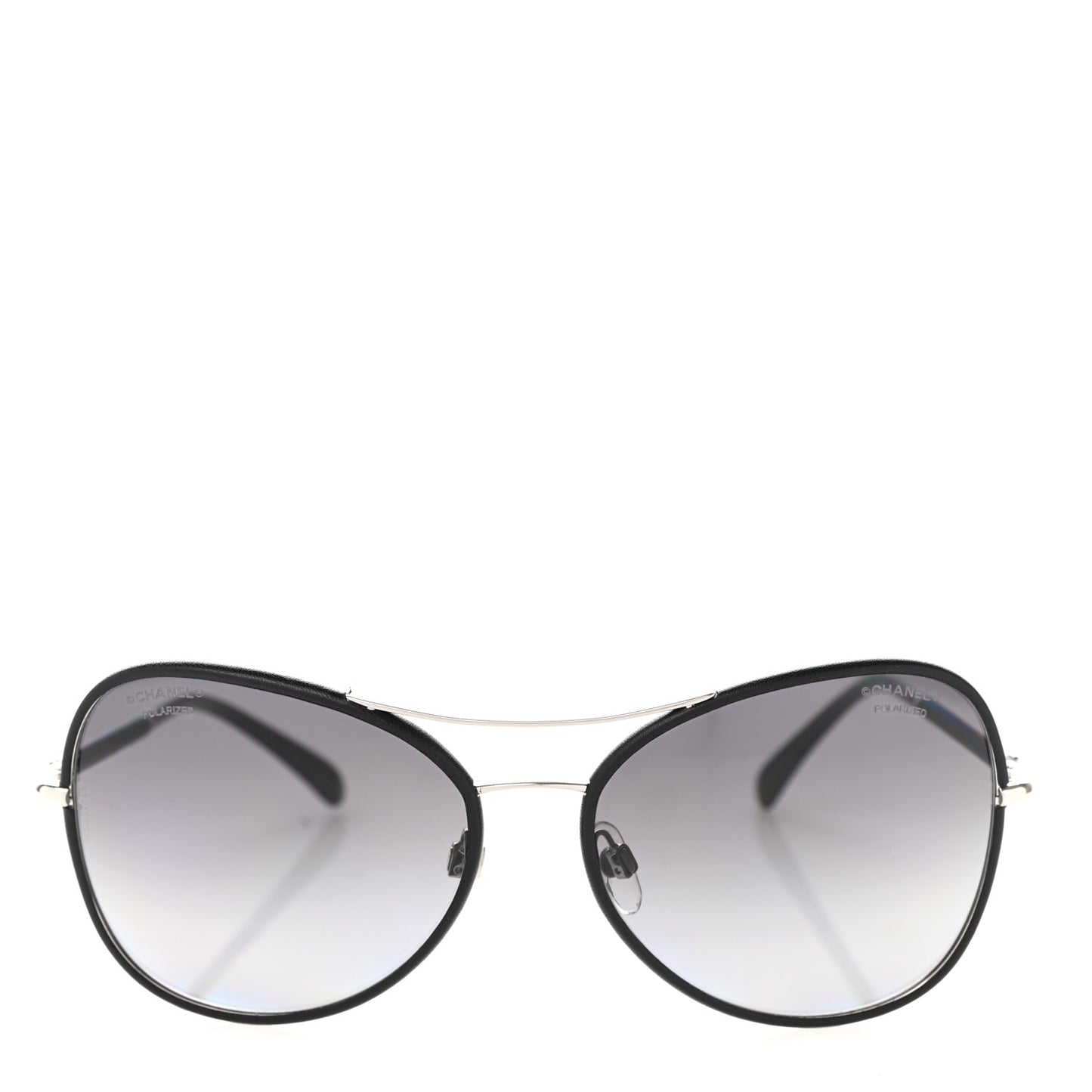 Metal Lambskin Polarized Pilot Fall Sunglasses 4227-Q Black