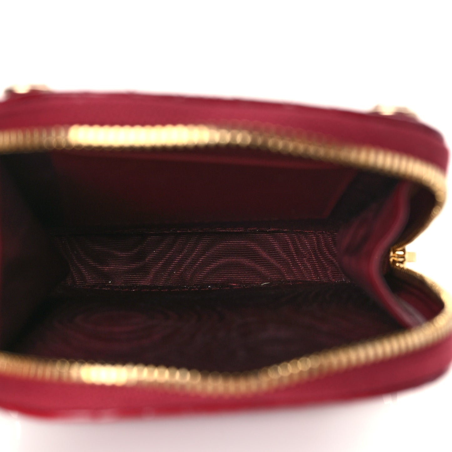 Patent Cannage Lady Dior Phone Holder Red