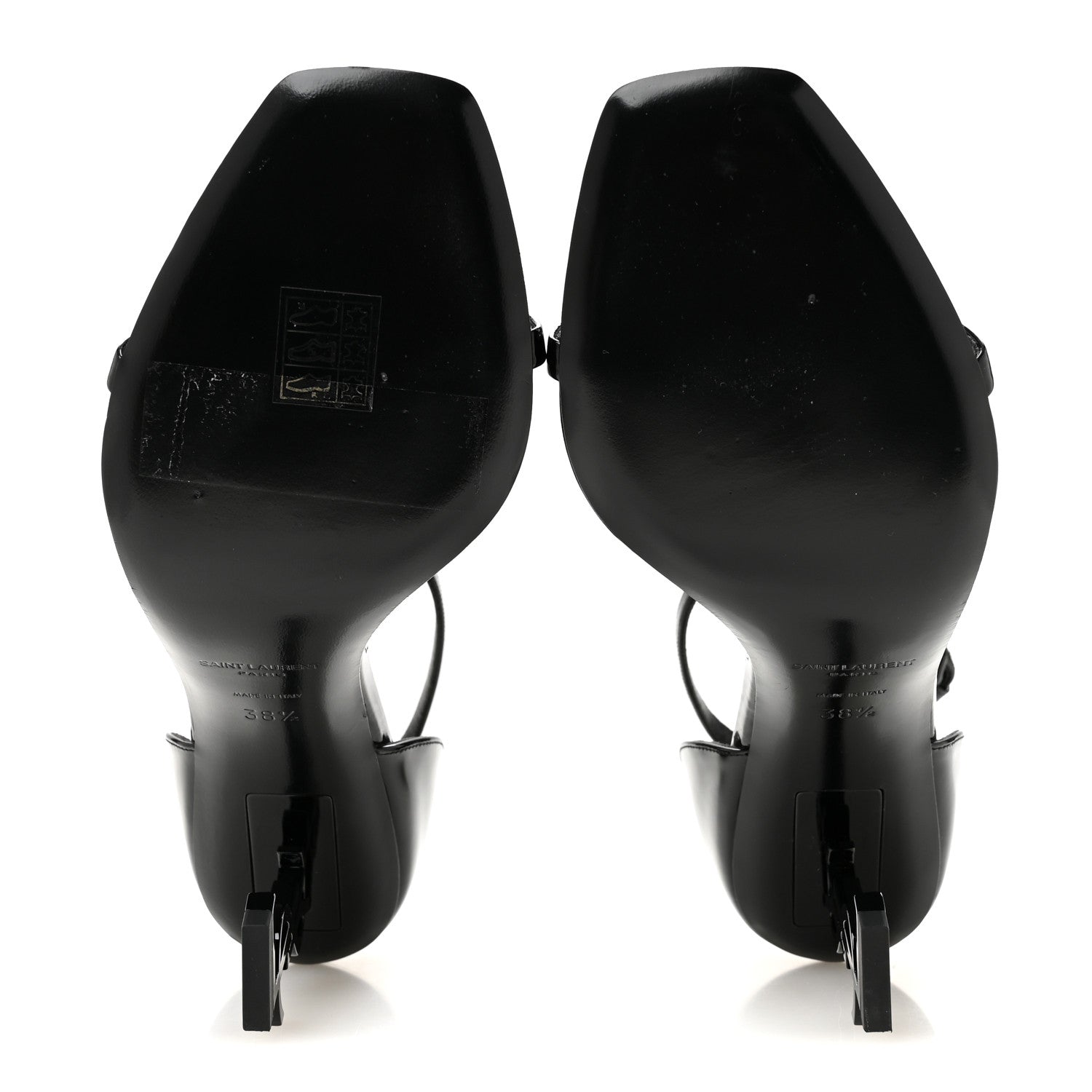 Saint Laurent Patent Calfskin Opyum 85 Sandals 38.5 Black 6 of 10