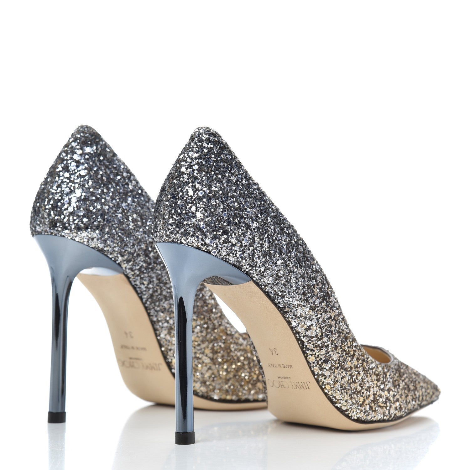 Jimmy Choo Coarse Glitter Romy 100 Pumps 34 Antique Gold 4 of 10