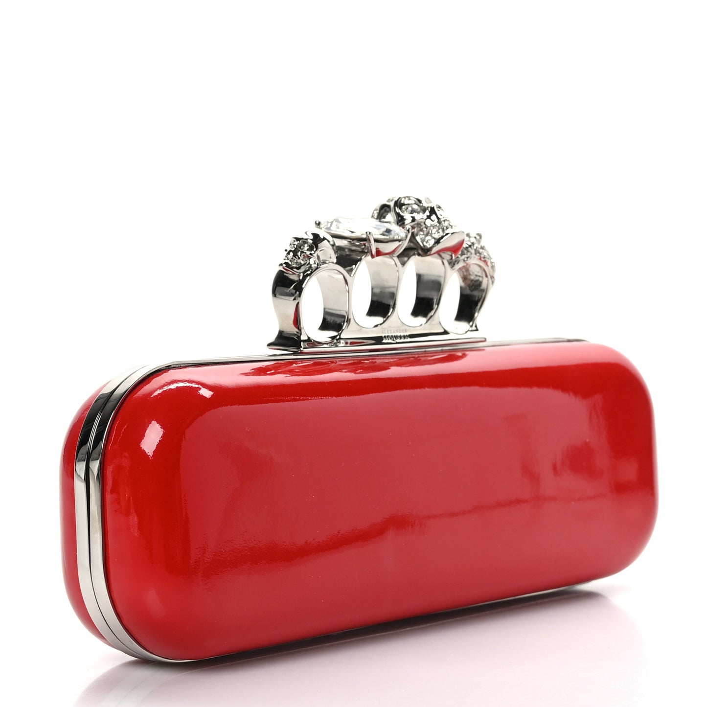 Patent Skull Knuckle Clutch Red