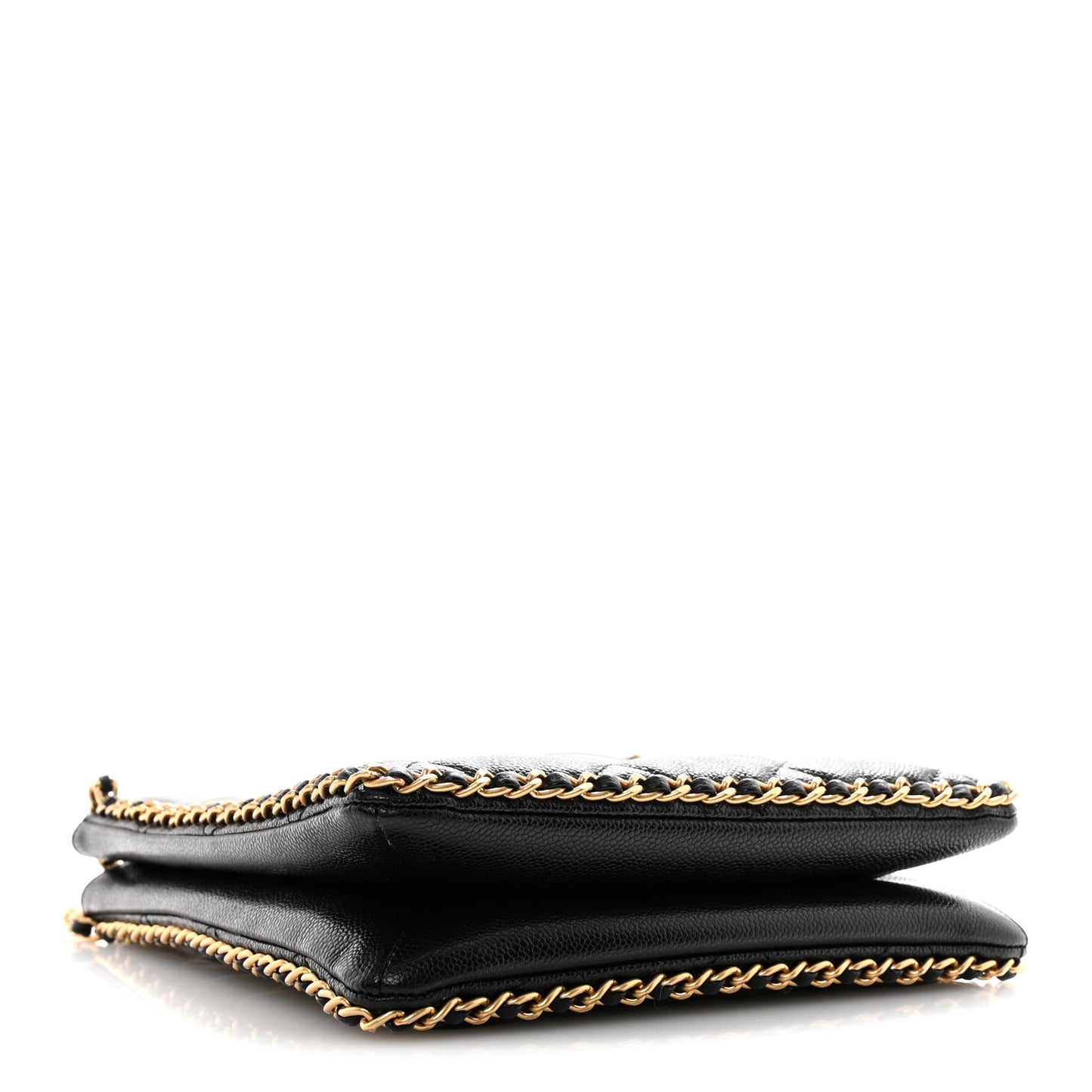 Caviar Quilted Mini Never Ending Chain Tote Black