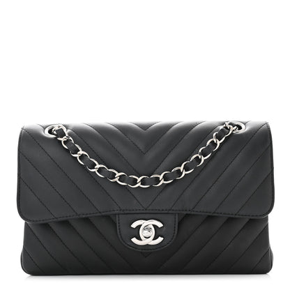 Chanel Calfskin Chevron Quilted Small Double Flap Black 1 of 11
