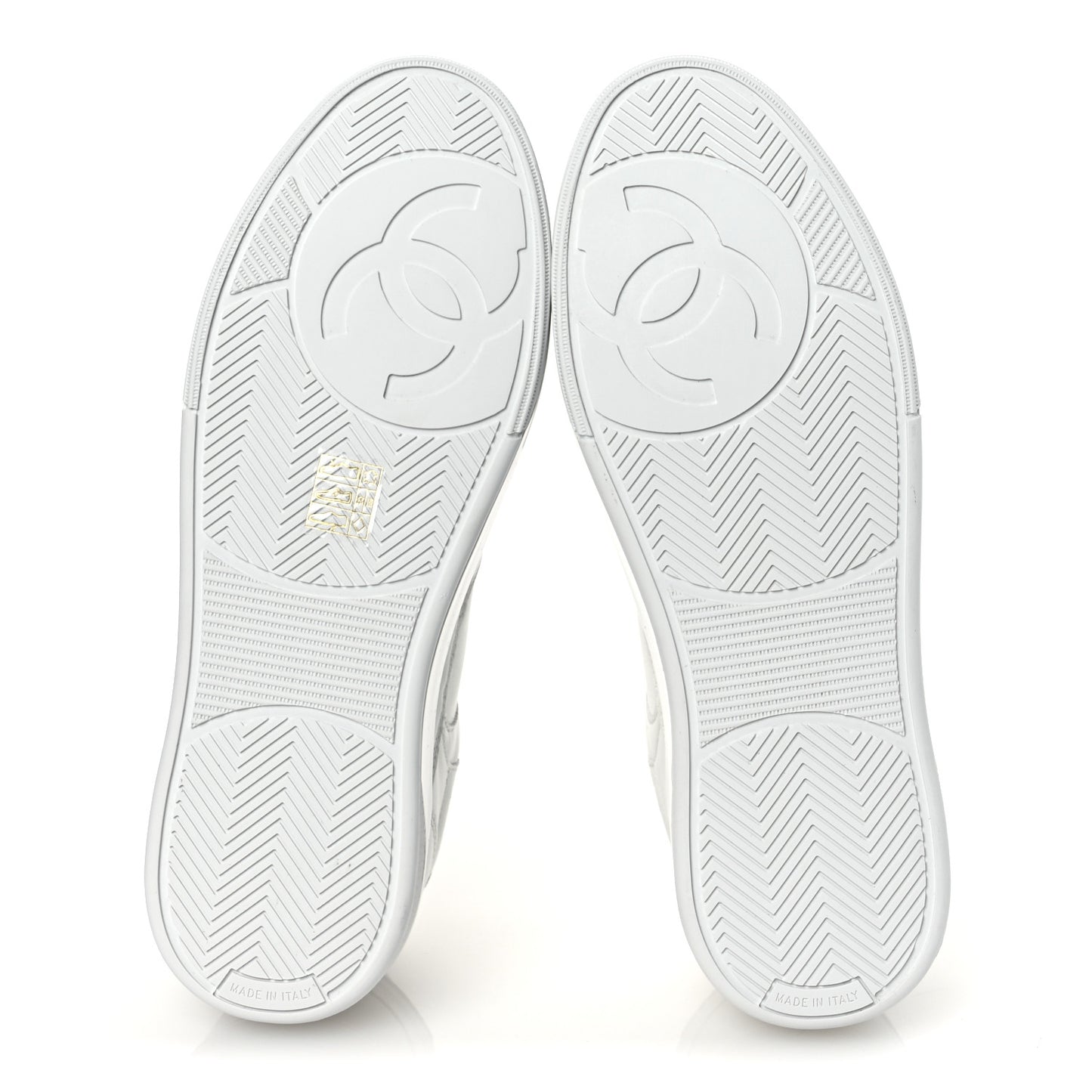 Calfskin Womens CC Sneakers 40.5 White