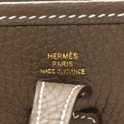 Hermes Taurillon Clemence Evelyne TPM Etoupe 6 of 9