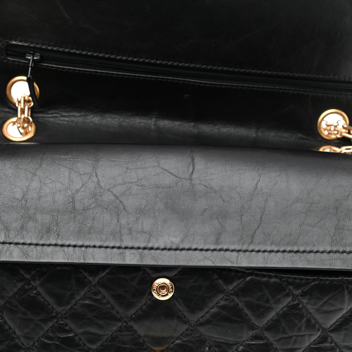 Aged Calfskin Quilted 2.55 Reissue 226 Flap Black