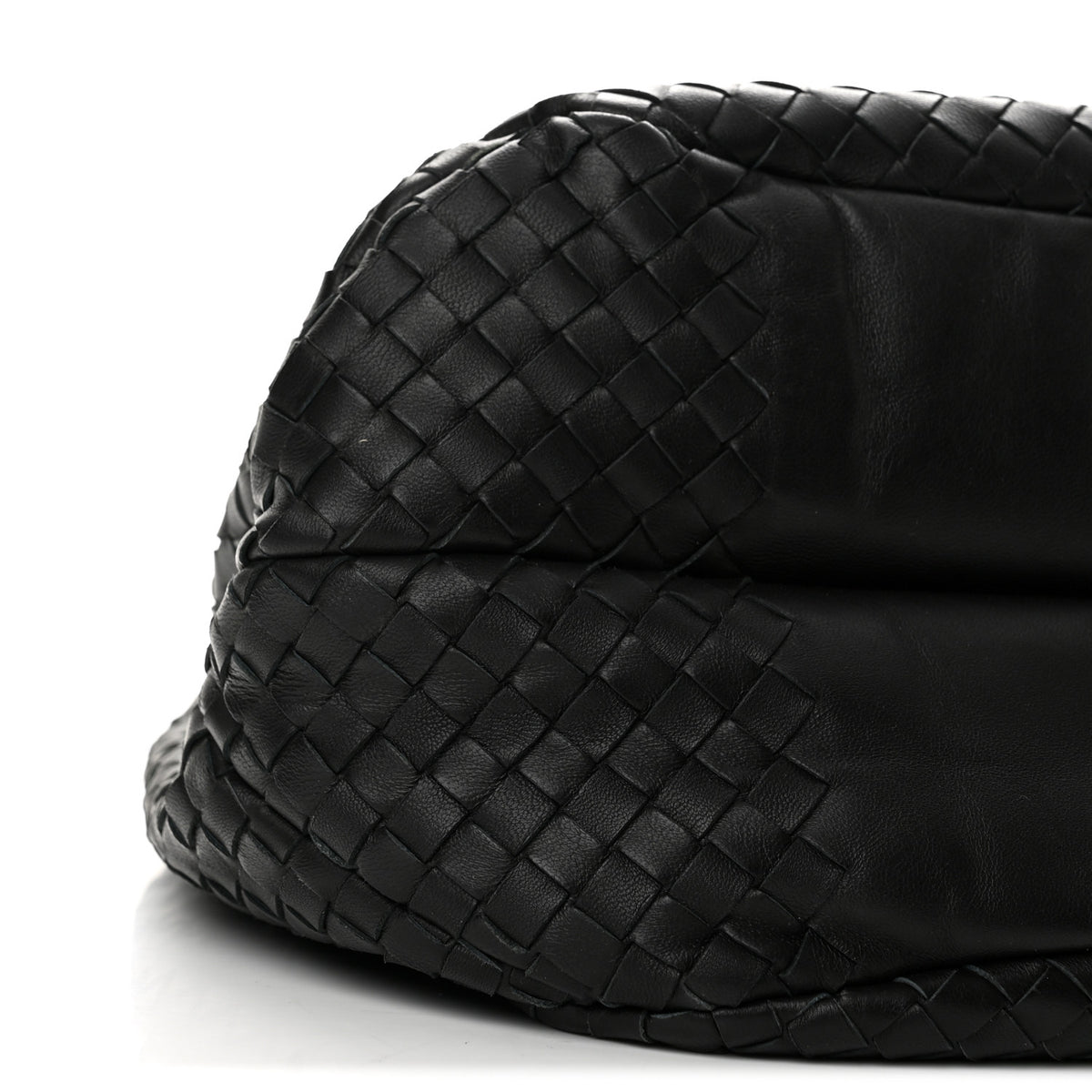 Nappa Intrecciato Medium Campana Shoulder Bag Black