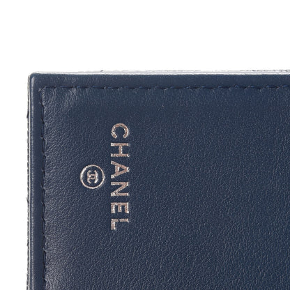 Chanel Grained Goatskin Quilted Small Boy Flap Wallet Dark Blue 6 of 9