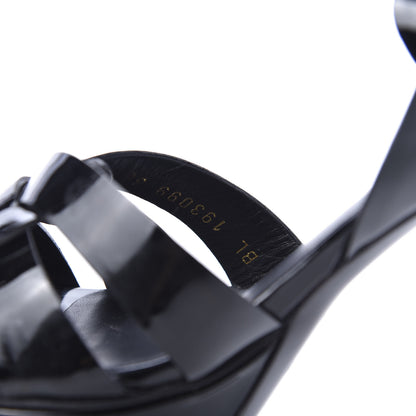 Saint Laurent Patent Tribute 75 Platform Sandals 38 Black 8 of 9