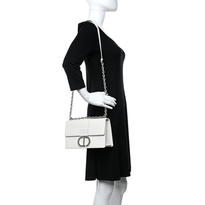 Christian Dior Grained Calfskin 30 Montaigne Chain Flap Bag White 1 of 12