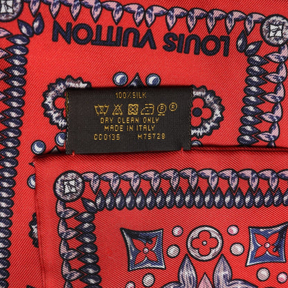 Louis Vuitton Silk Monogram Giant Lvrtual Flowers Bandeau Red 5 of 5