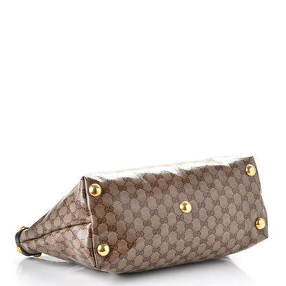 Gucci Crystal Monogram Medium Babouska Shopping Tote Dark Brown 4 of 8