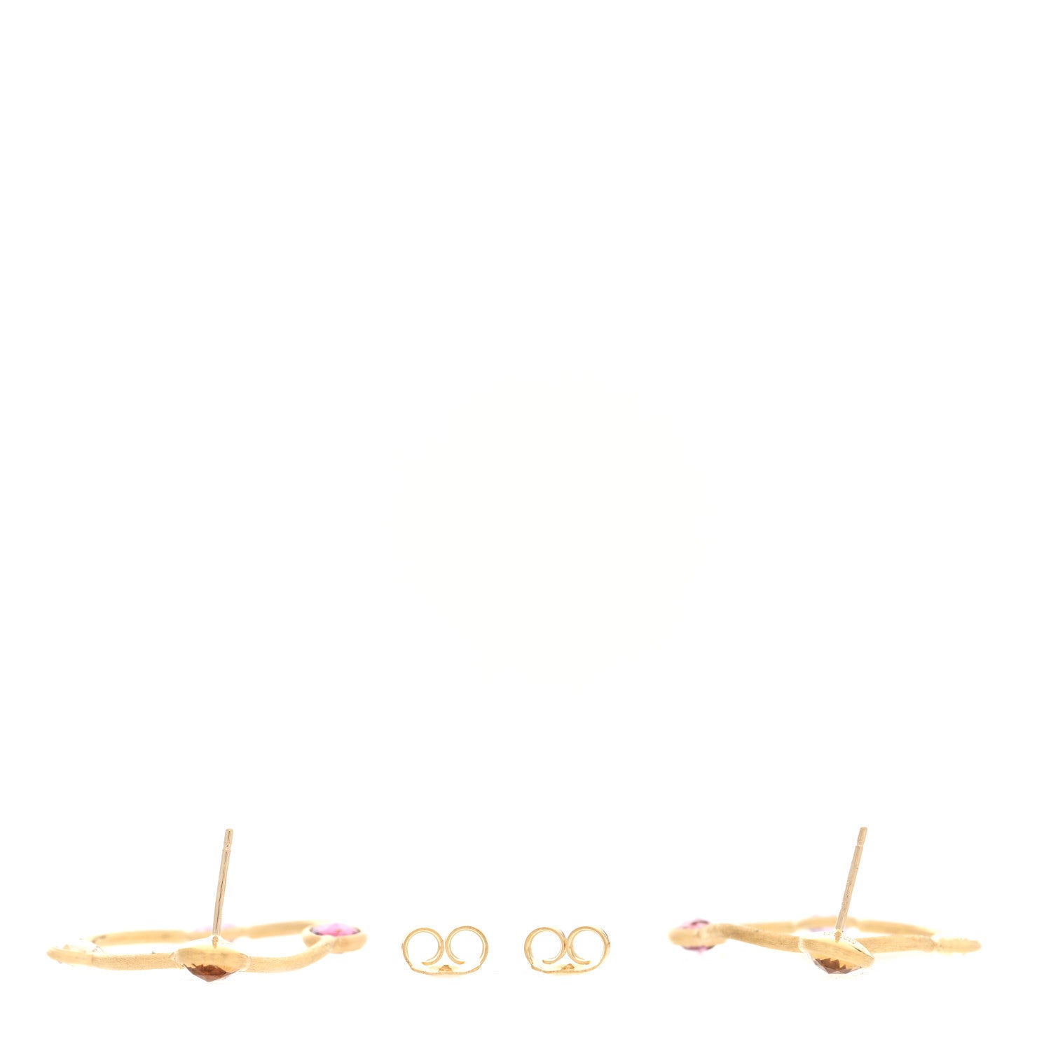 Marco Bicego 18K Yellow Gold Multi Gemstone Jaipur Circle Drop Earrings 3 of 4