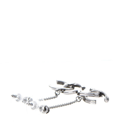 Chanel CC Dangle Earrings Silver 5 of 7