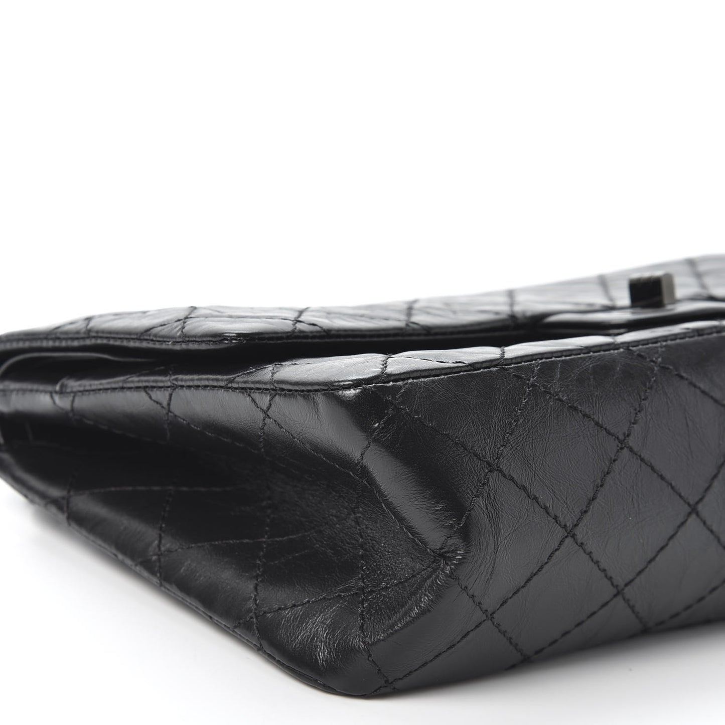Aged Calfskin Quilted 2.55 Reissue 226 Flap So Black