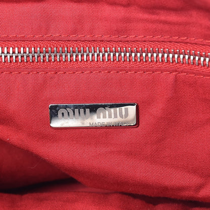 Miu Miu Canvas Calfskin Satchel Fuoco 6 of 9