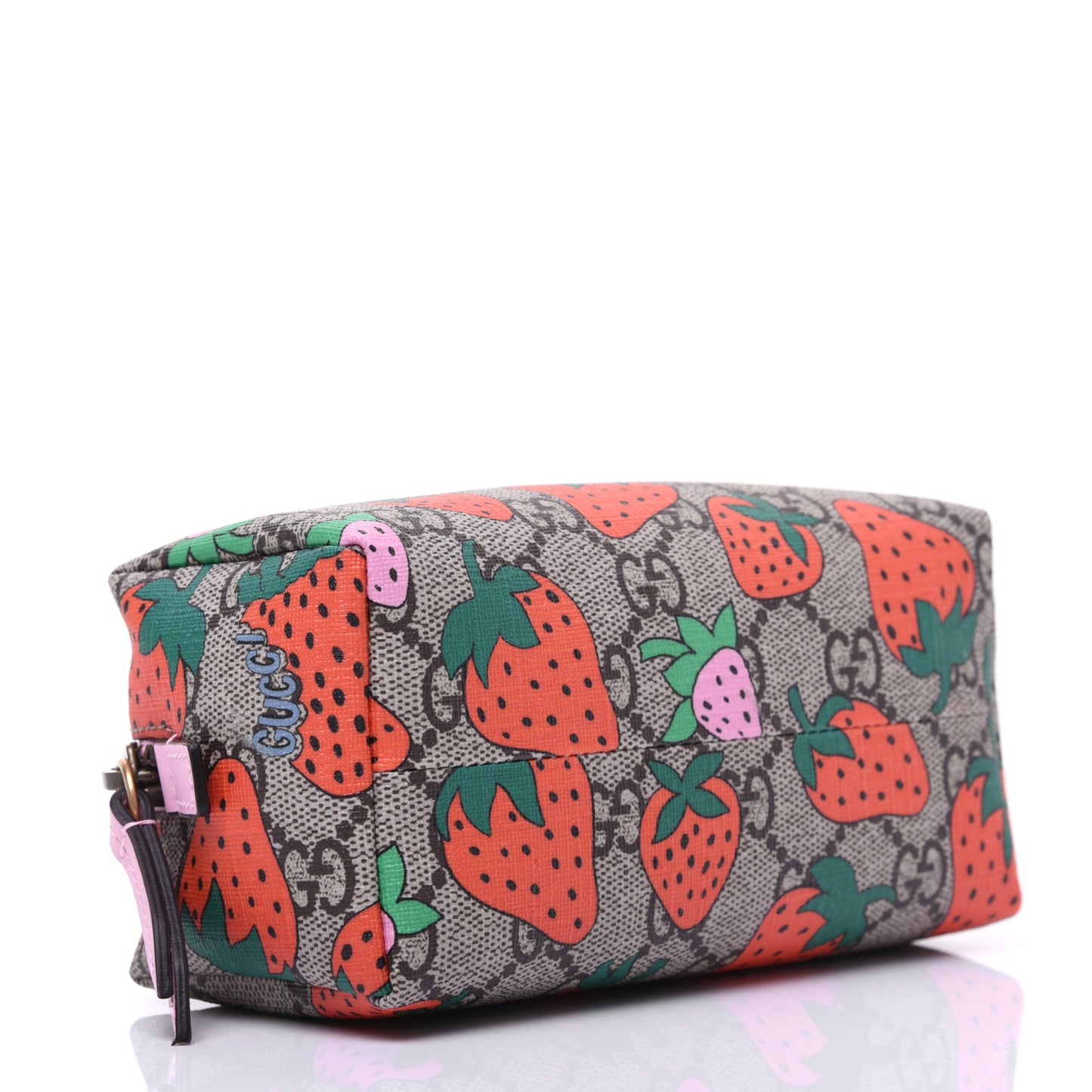 GG Supreme Monogram Strawberry Cosmetic Case
