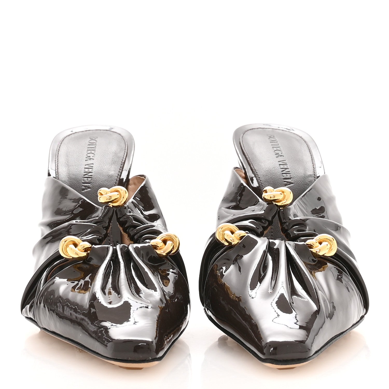 Bottega Veneta Patent Bunnie Mule Pumps 37 Fondant 3 of 8