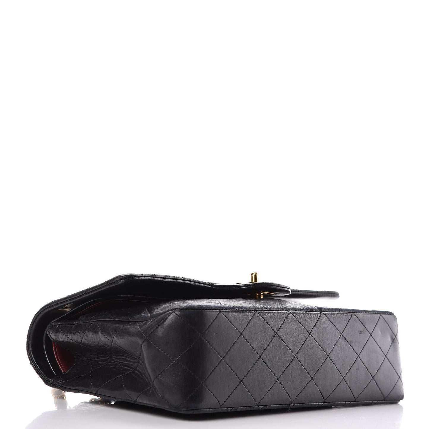 Lambskin Quilted Medium Double Flap Black