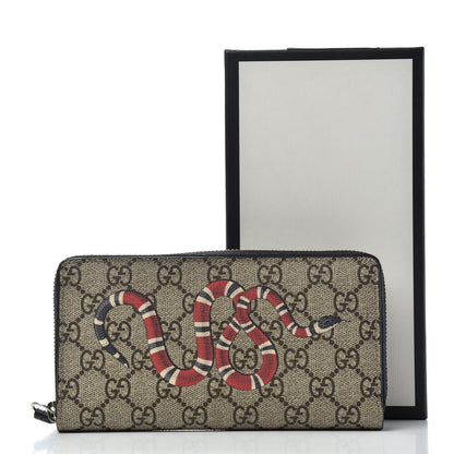 Gucci GG Supreme Monogram Kingsnake Zip Around Wallet Black 7 of 7