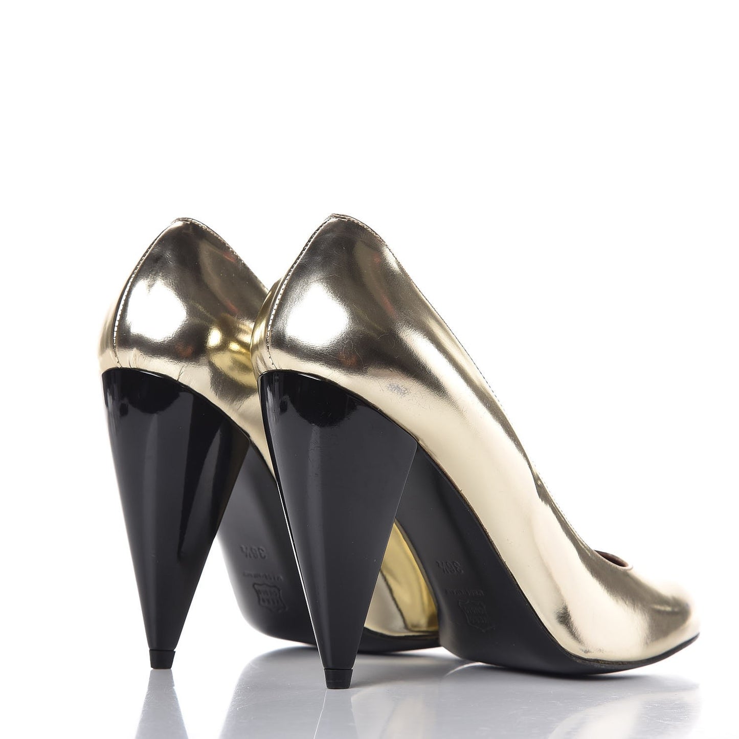 Metallic Goatskin Pumps 36.5 Gold
