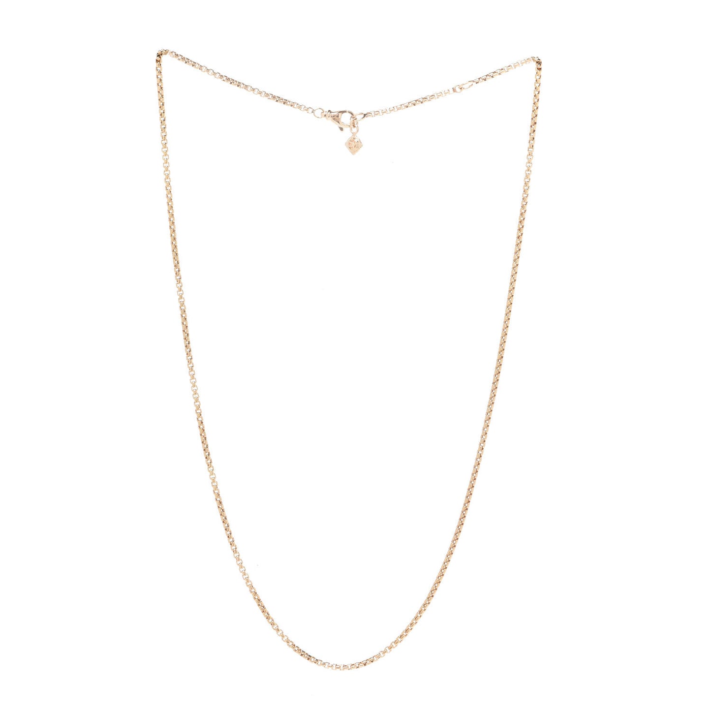 18K Yellow Gold 1.7mm Box Chain Necklace 18"