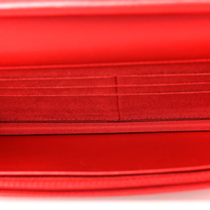 Chanel Lambskin Quilted Wallet On Chain WOC Red 5 of 12