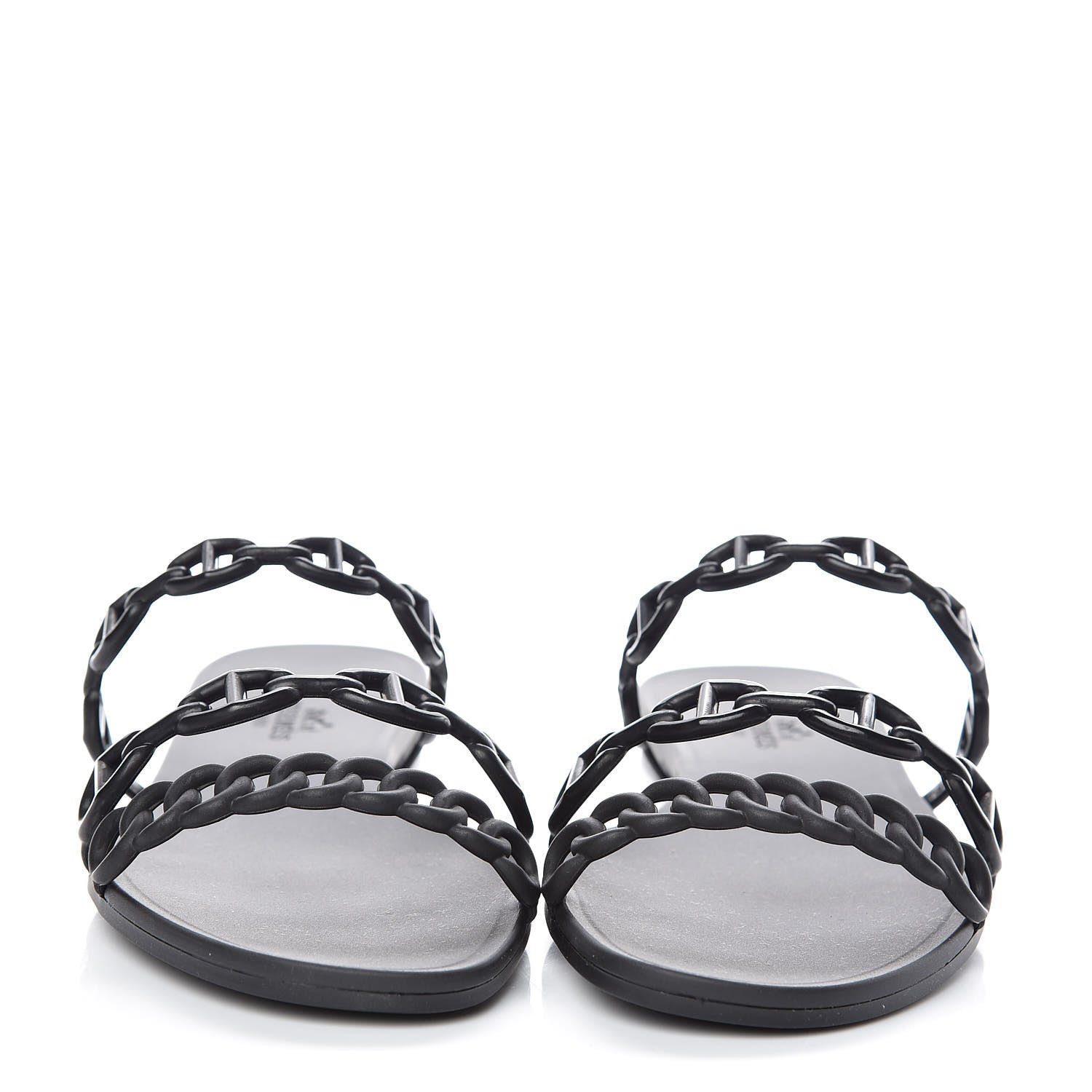 Hermes Rubber Chaine d'Ancre Rivage Sandals 36 Black 2 of 8