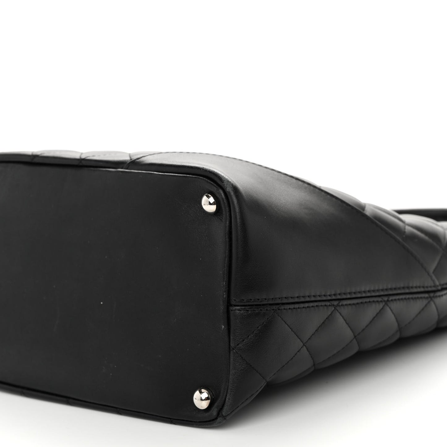 Calfskin Quilted Medium Cambon Tote Black