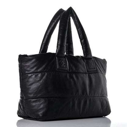 Chanel Lambskin Quilted Large Coco Cocoon Reversible Tote Black 3 of 8