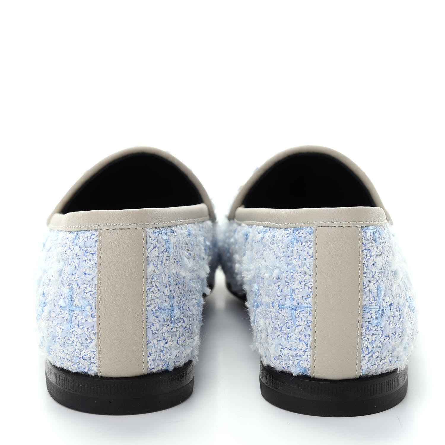 Gucci Wool Tweed Horsebit Womens Jordaan Loafers 35 Light Blue White Mystic White 7 of 11