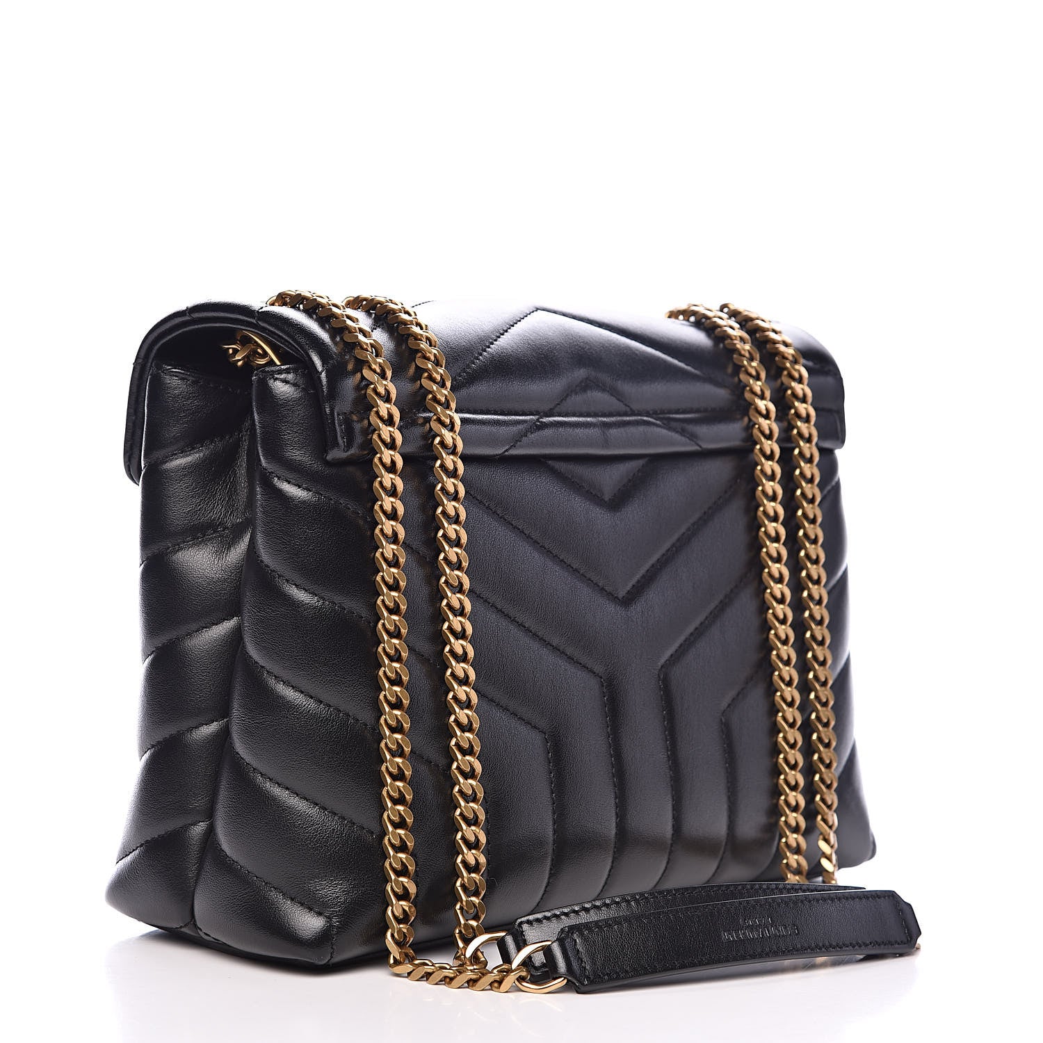 Saint Laurent Calfskin Y Quilted Monogram Small Loulou Chain Satchel Black 3 of 10