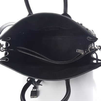 Saint Laurent Crocodile Embossed Suede Small Supple Sac de Jour Black 7 of 9