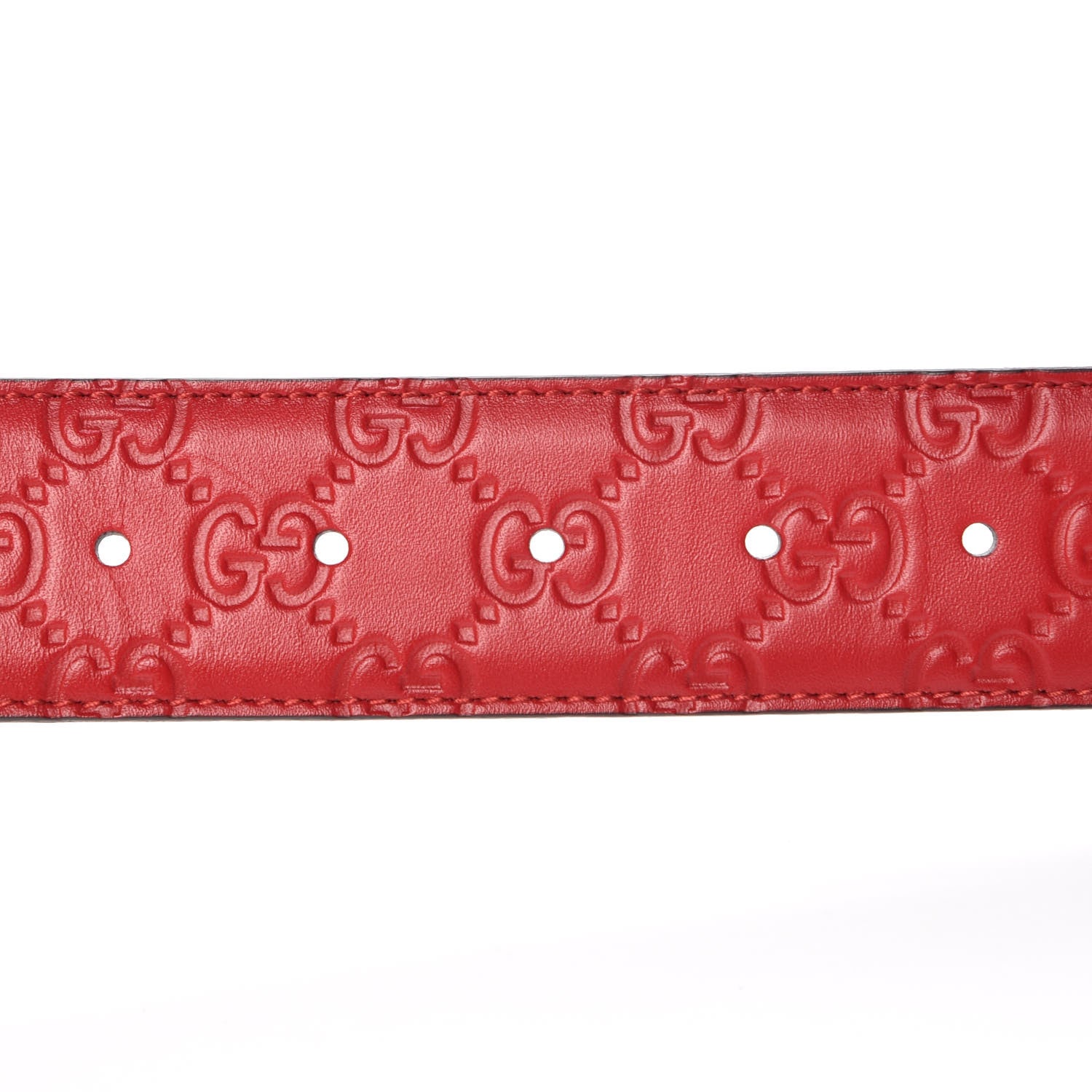 Gucci Guccissima Signature Interlocking G 40mm Belt 95 38 Hibiscus Red 6 of 7