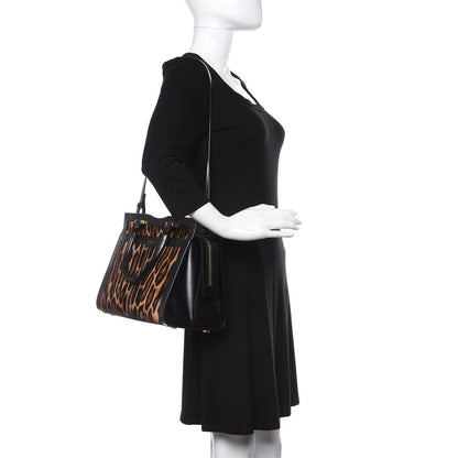 Saint Laurent Calf Hair Calfskin Monogram Medium Uptown Tote Black 2 of 10