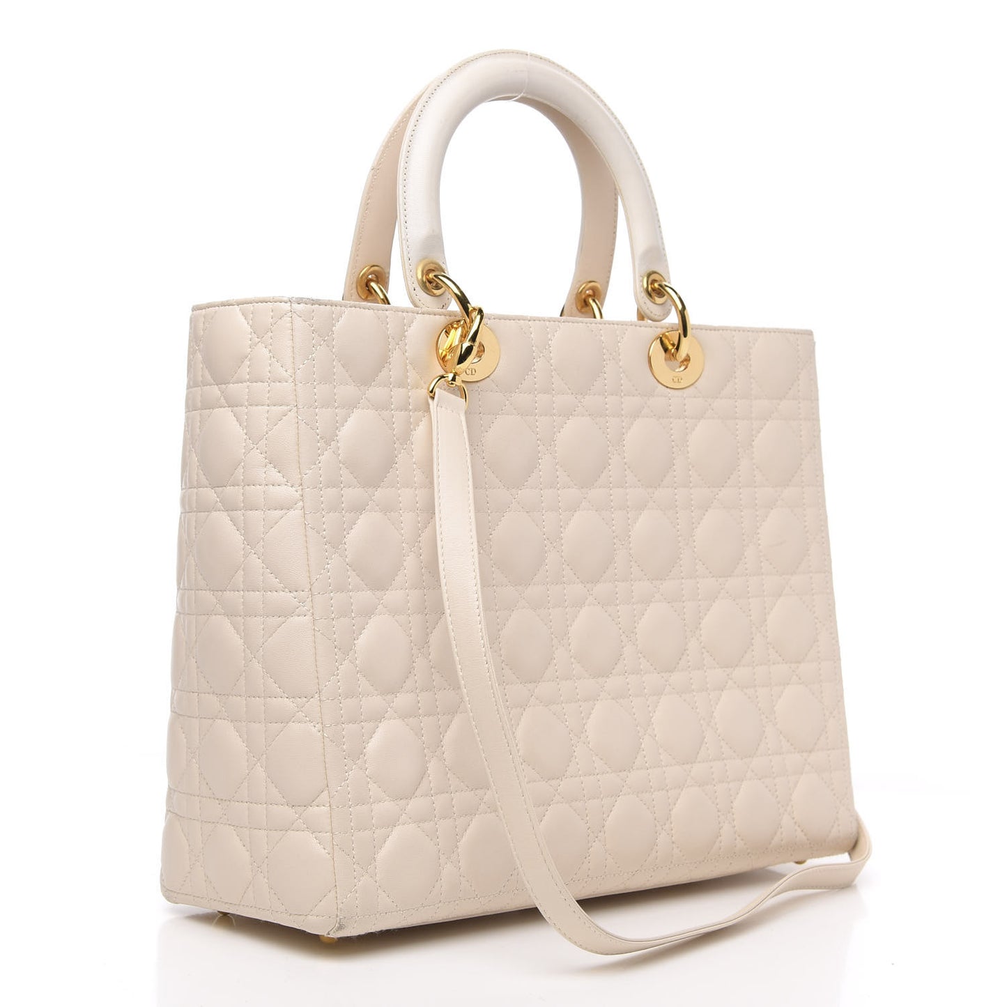 Lambskin Cannage Large Lady Dior Light Beige