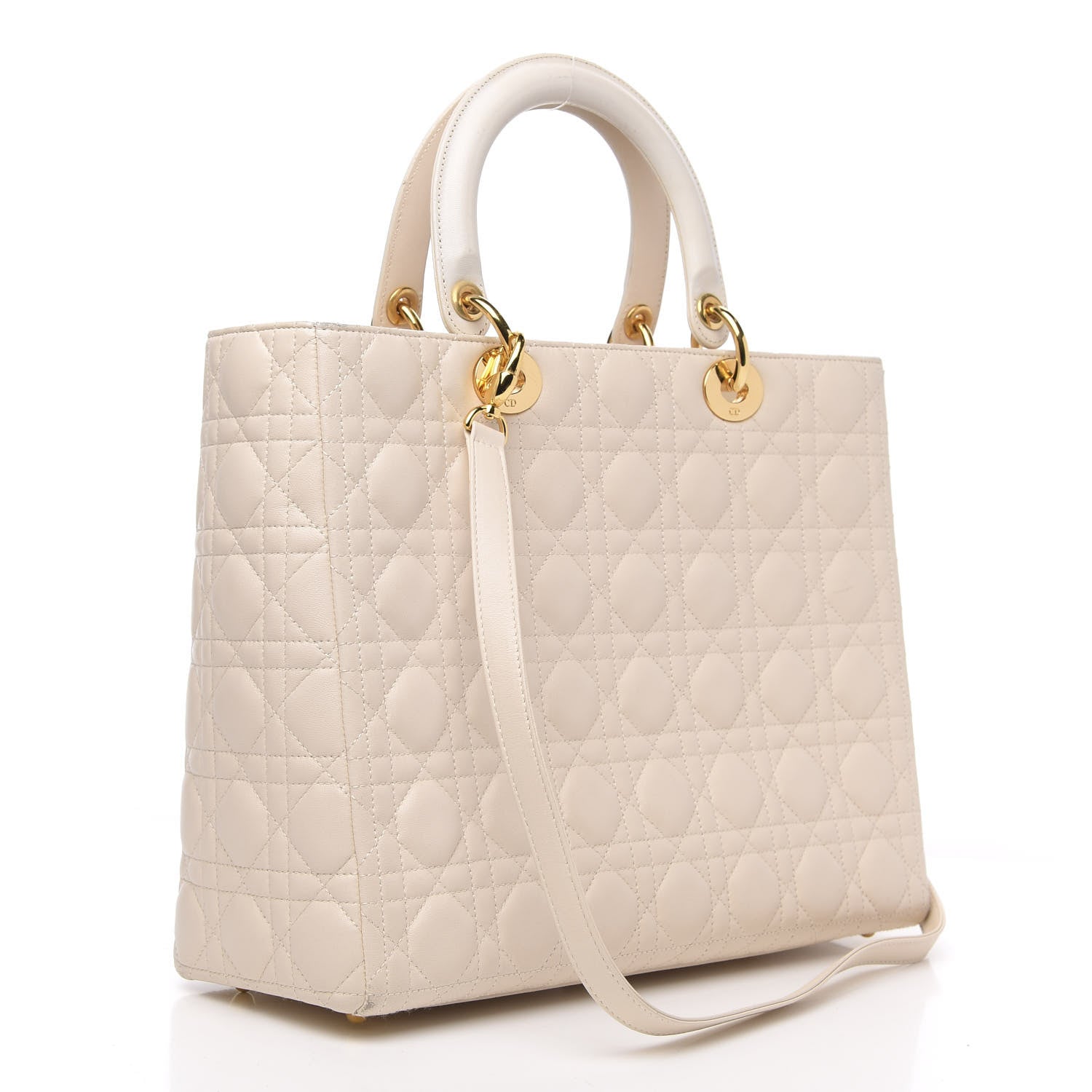 Christian Dior Lambskin Cannage Large Lady Dior Light Beige 2 of 11