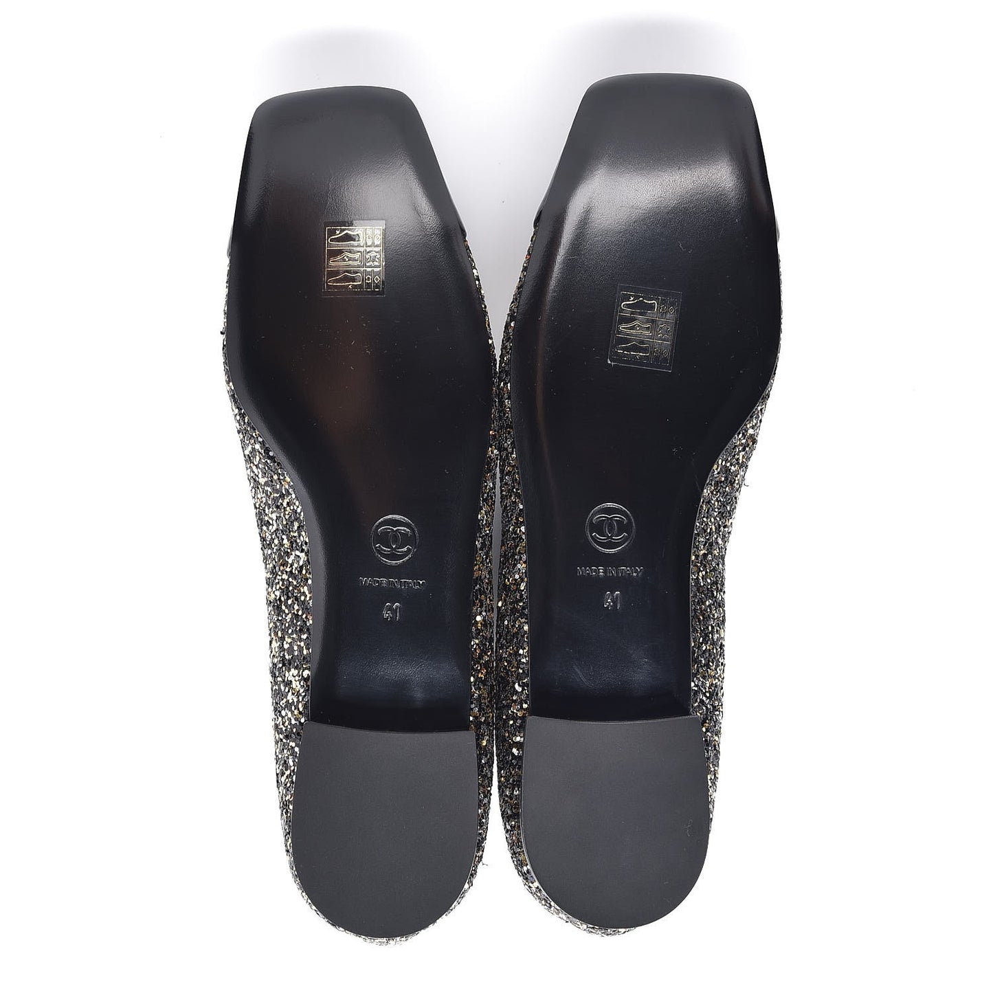 Glitter Fabric Patent Calfskin Mocassin Loafers 41 Black Bronze